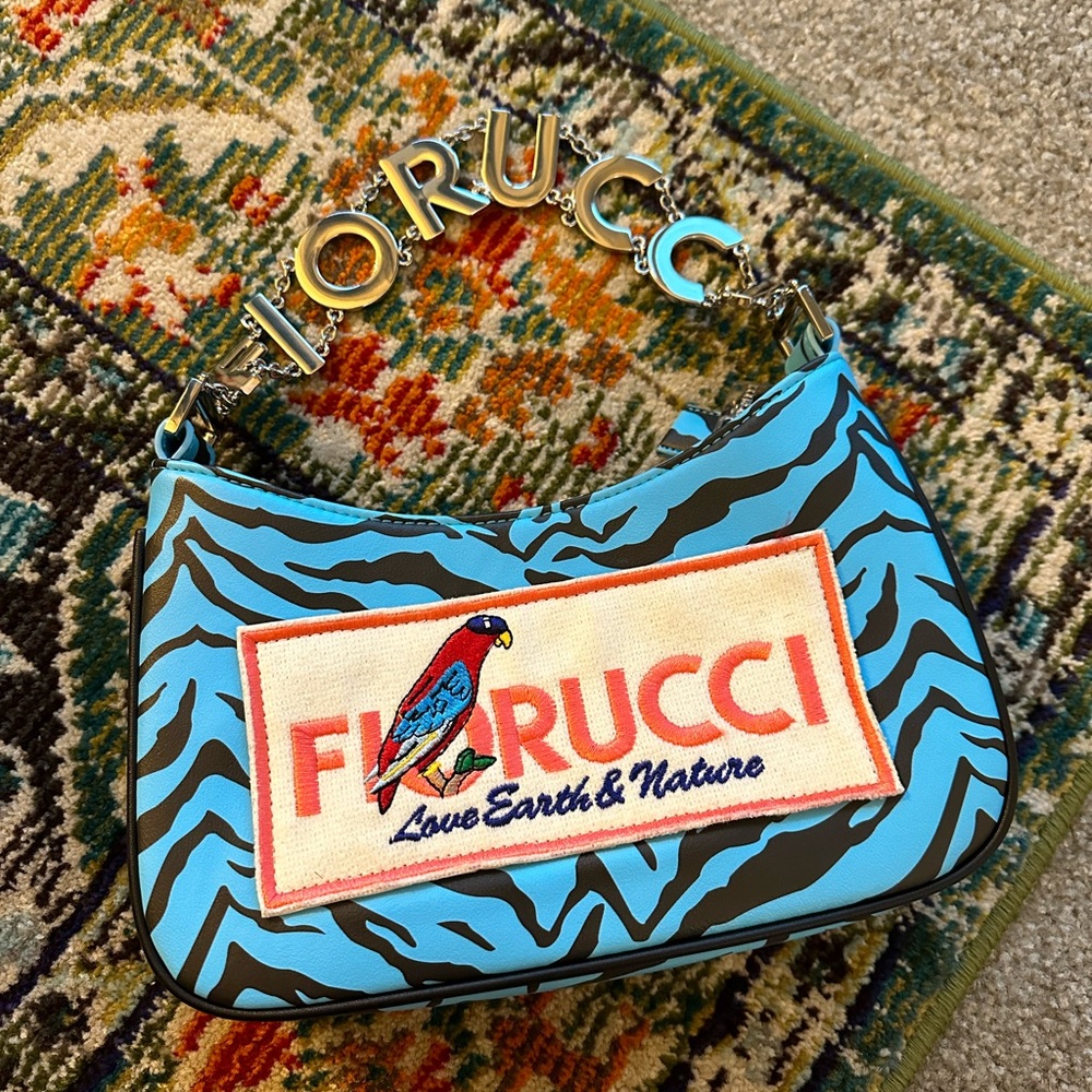 Fiorucci Zebra Tropical Patch Handbag